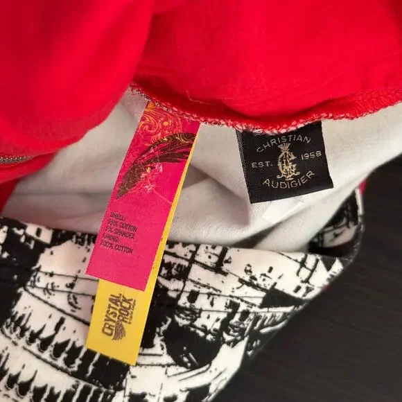 Christian Audigier Y2K Track Jacket Womens Small Italy Flag Crystal Rock NEW - Picture 4 of 16